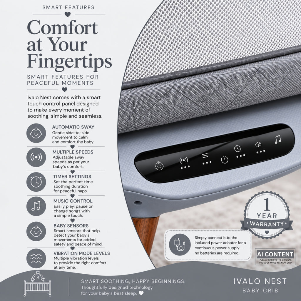Ivalo Nest — Automatic Soothing Crib For Baby (Arctic Grey)